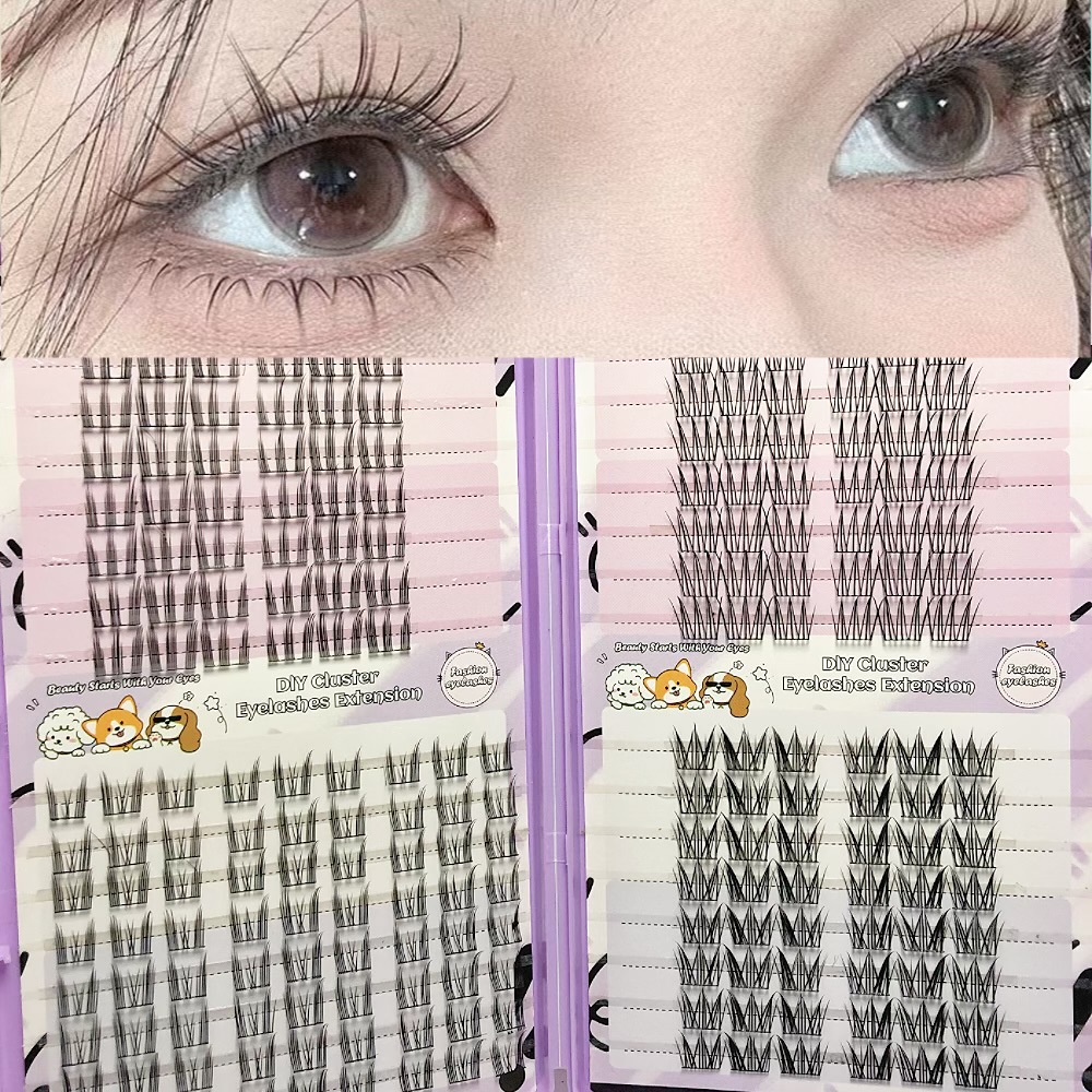 Serie de pestañas postizas transfronterizas Libro de pestañas de comercio exterior Pestañas postizas en inglés completas Pestañas postizas de gran capacidad, pelo segmentado de un solo racimo