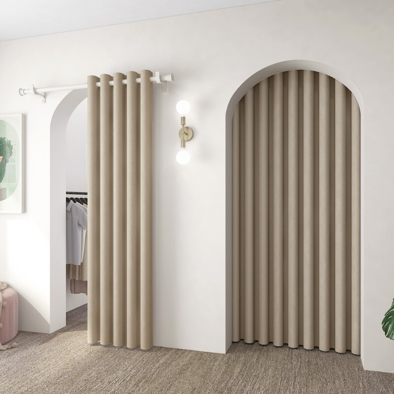 Fitting Room Thickened Door Curtain Women's Clothing Store Curtain Dressing Room Shop Commercial Changing Room Punch-Free Partition Curtain