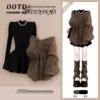 Colored sweater, dress, set