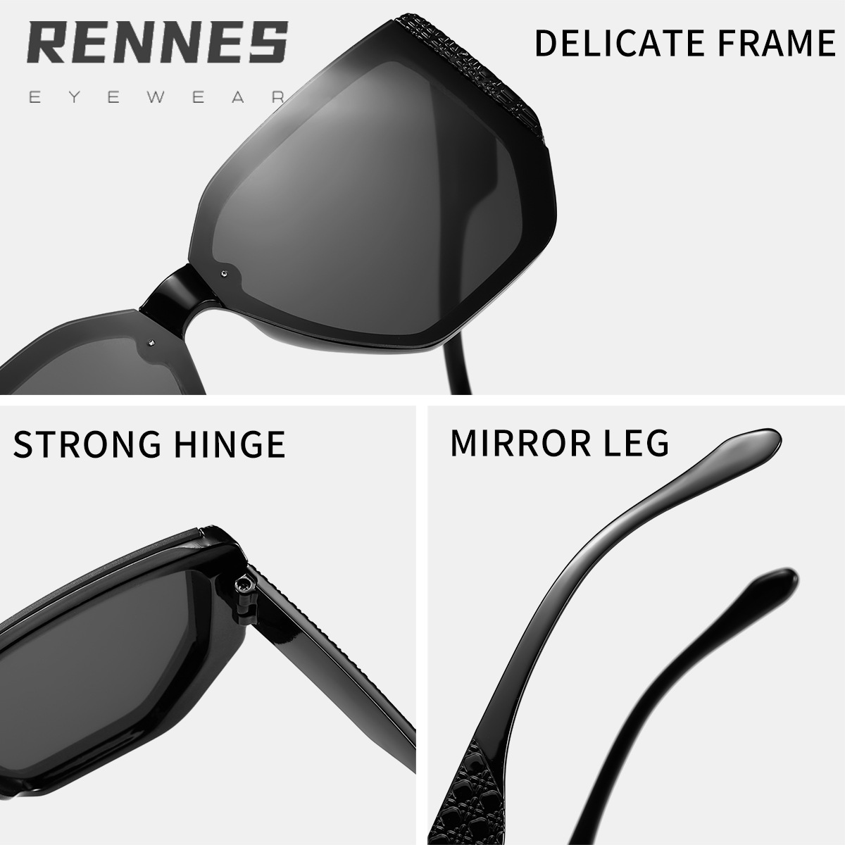 Nuevas gafas de sol poligonales coreanas transfronterizas, gafas de sol de alta gama europeas y americanas