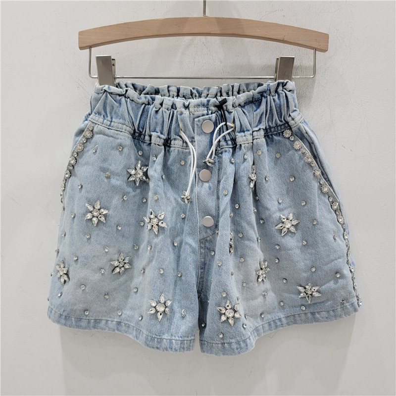 Pantalones Cortos de Mezclilla de Pierna Ancha y Tiro Alto image 1