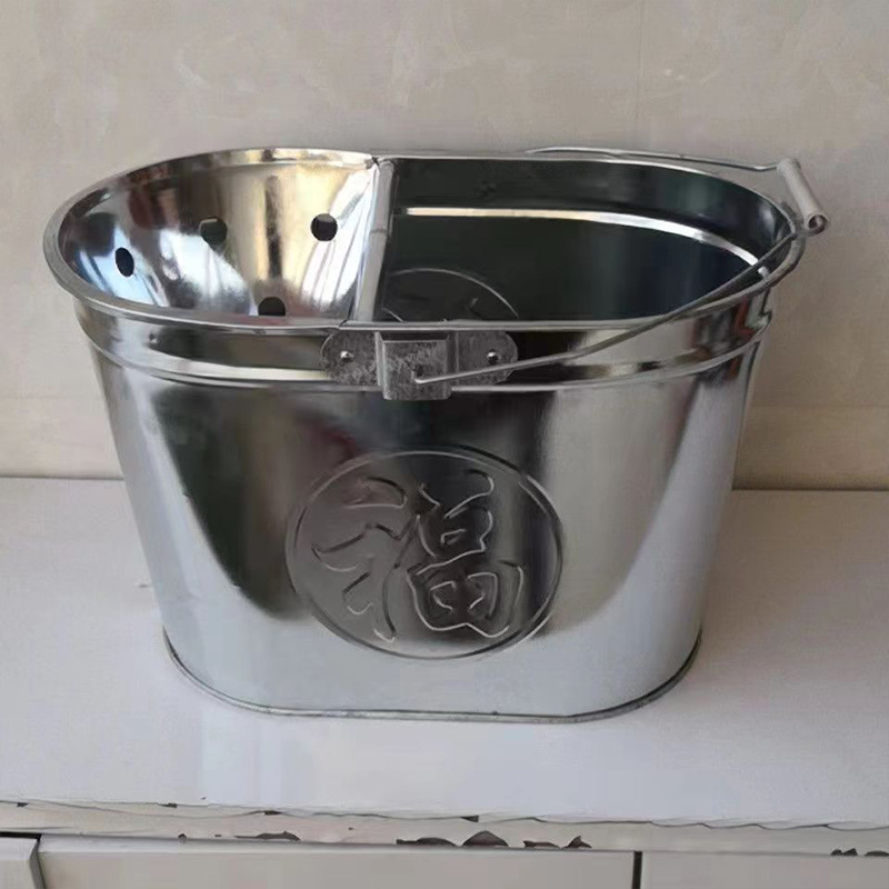 厂家批发涮墩布加厚金属不锈钢铁桶多规格大容量手提铁桶拖地桶