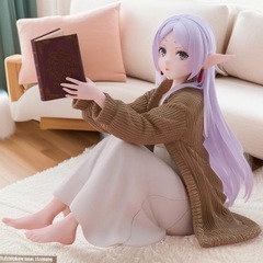 居家服芙莉莲手办景品压泡面动漫二次元美少女模型机箱摆件