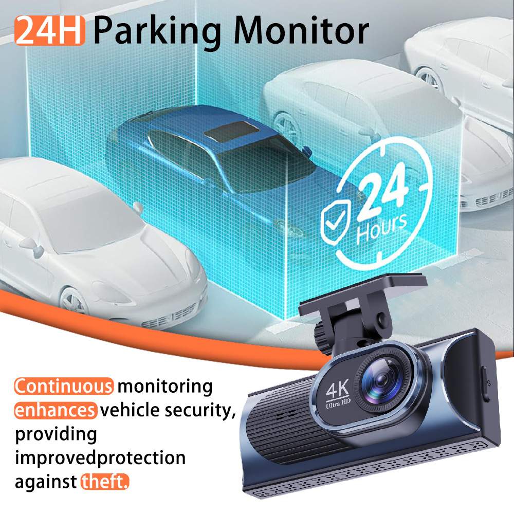 Cross-Border New Model Dash Cam with High-Definition 4K Front and Rear Dual Recording, Mobile Phone Wf Connectivity, Gps Driving Trajectory, In-Car Dvr