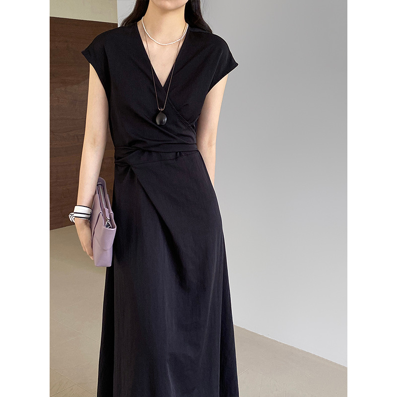 Jiang Zuo Dancer Wear French Lace-Up Waist Dress Women's Summer Skirt Texture High-End Long Skirt 1589