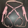 Fuchsia handcuffs with bow, set