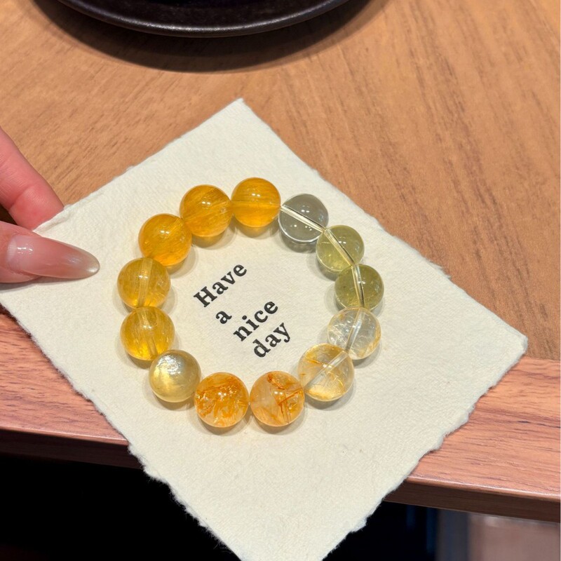 【Jinlingchi】Original Natural Ultra-Precious Yellow Crystal Bracelet, Yellow Fluorite, Lemon Gold Lepidolite 【Jinlingchi】Original Natural Ultra-Precious Yellow Crystal Bracelet, Yellow Fluorite, Lemon Gold Lepidolite