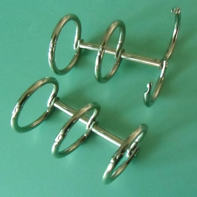 3孔夹台历环2孔开口夹金属夹子文具3孔活页开口铁夹台历环