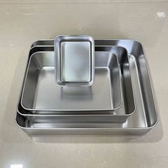 不鏽鋼毛巾盤方盤提拉米蘇盤味盒平底方盤蛋糕盤托盤阿膠盤方盆