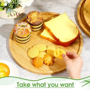 Bamboo Wooden Tray Household Square Round Bamboo Tea Tray Pastry Snack Fruit Tea Tray Tea Set Home Tray