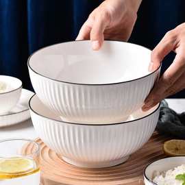 日式碗碟批发家用陶瓷汤碗2021新款面碗大号简约轻奢创意耐热瓷碗