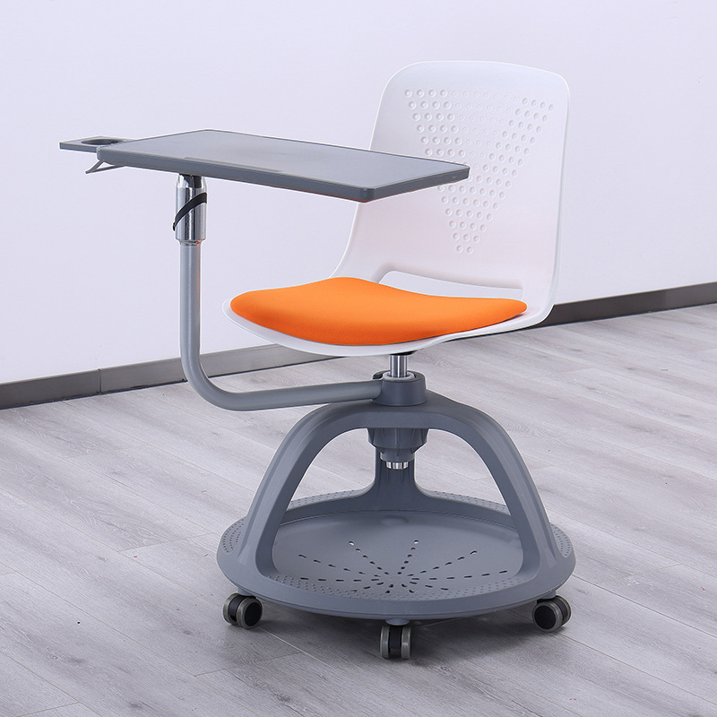 Fábrica al por mayor silla giratoria de entrenamiento de 360 grados aula inteligente Mesa de color moderna y silla integrada con mesa Silla de entrenamiento de tablero image 10