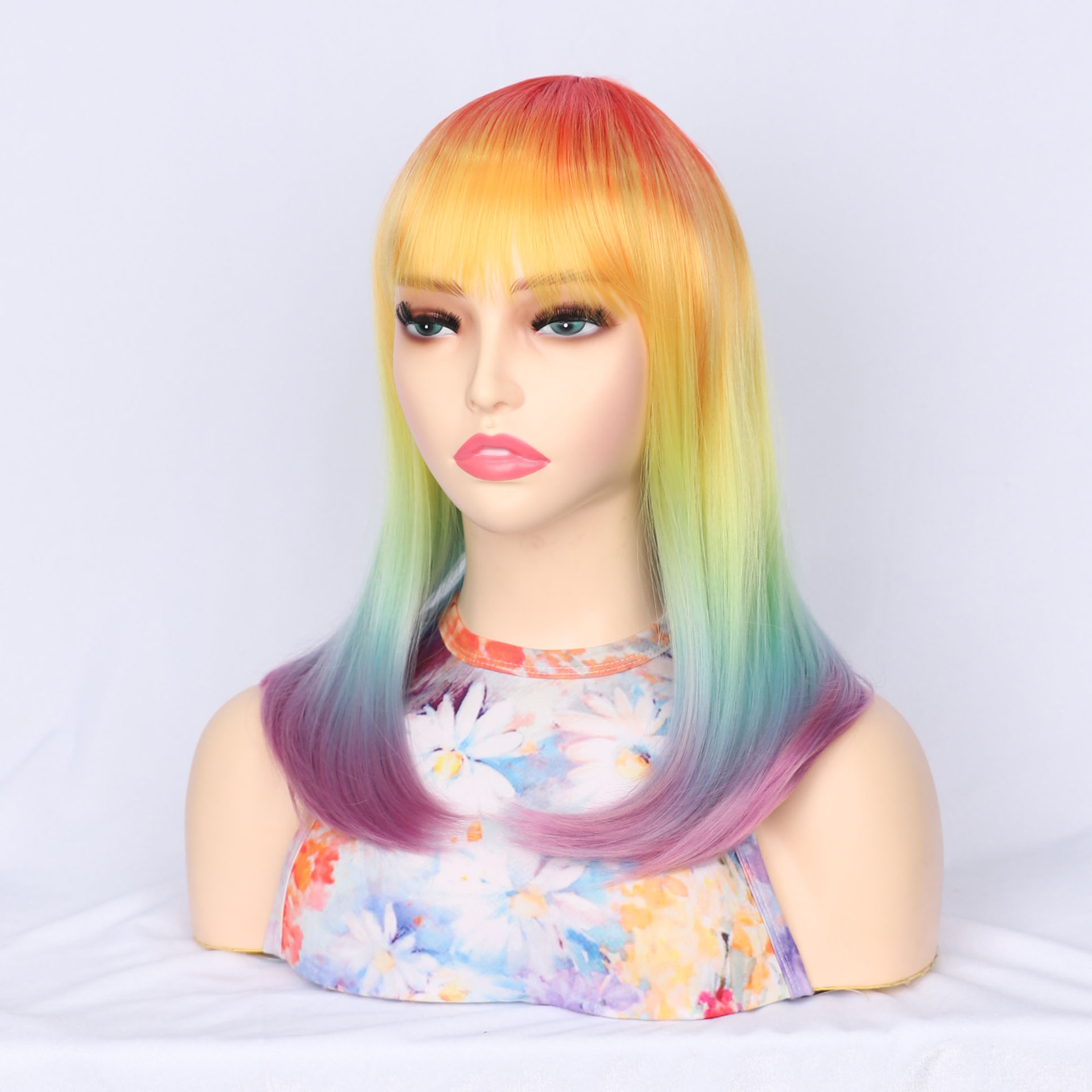 Synthetic wig cos Anime Colorful Headband_voghion.com