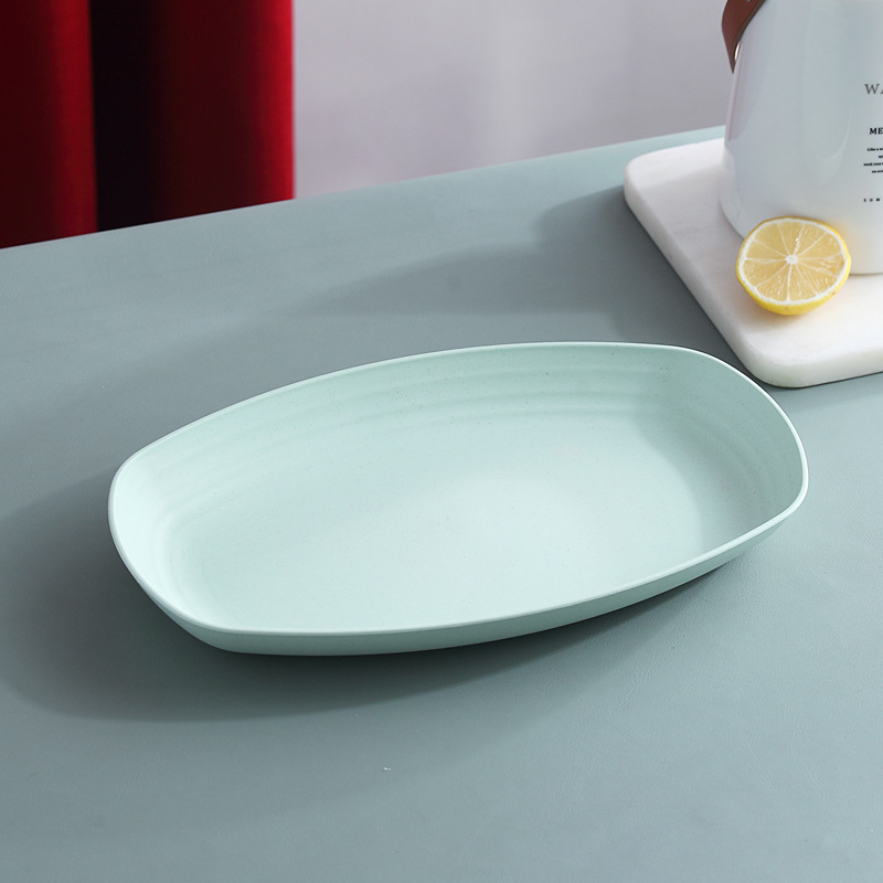 Plato de pescado 4 unids paja trigo hogar grande creativo europeo oval rectangular dumpling plato fruta