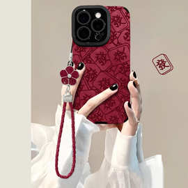 麻将發顺手链适用苹果16pro手机壳15创意国风14精孔防摔13硅胶7/8