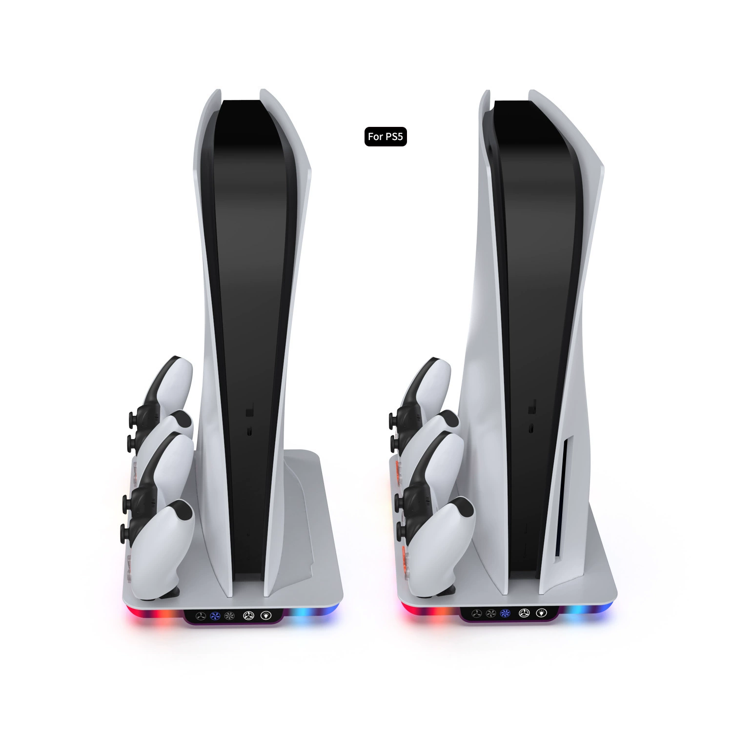 Хостинг-основание для охлаждения PS5SLIM с RGB подсветкой, универсальная подставка для PS5, место для держателя, полный комплект гарнитуры