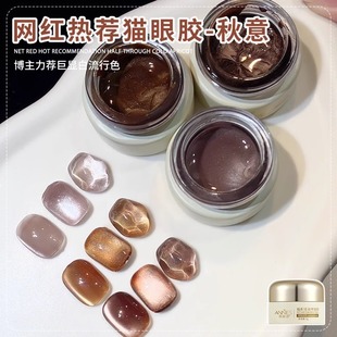 Ennis Autumn Cat Eye Nail Polish Glue 2025 New Flash Autumn and Winter Maillard Color Porcelain Light Cat Eye Wholesale
