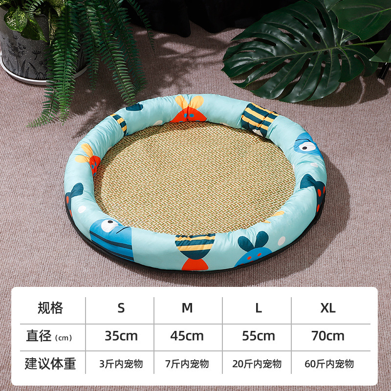 Nido para gatos, nido para perros, alfombra de verano, nido de celebridades de Internet, ratán de gato, nido para dormir de verano, cama para mascotas, cama universal para mascotas para perros