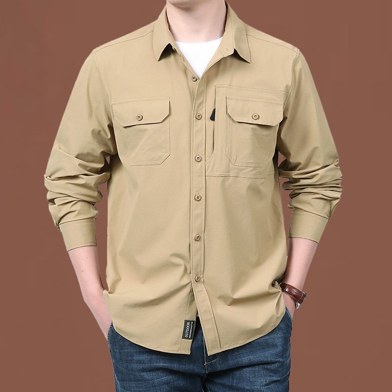 Chaqueta camisa de manga larga otoño nuevo estilo relajado casual versátil hombre gran camisa de trabajo abrigo