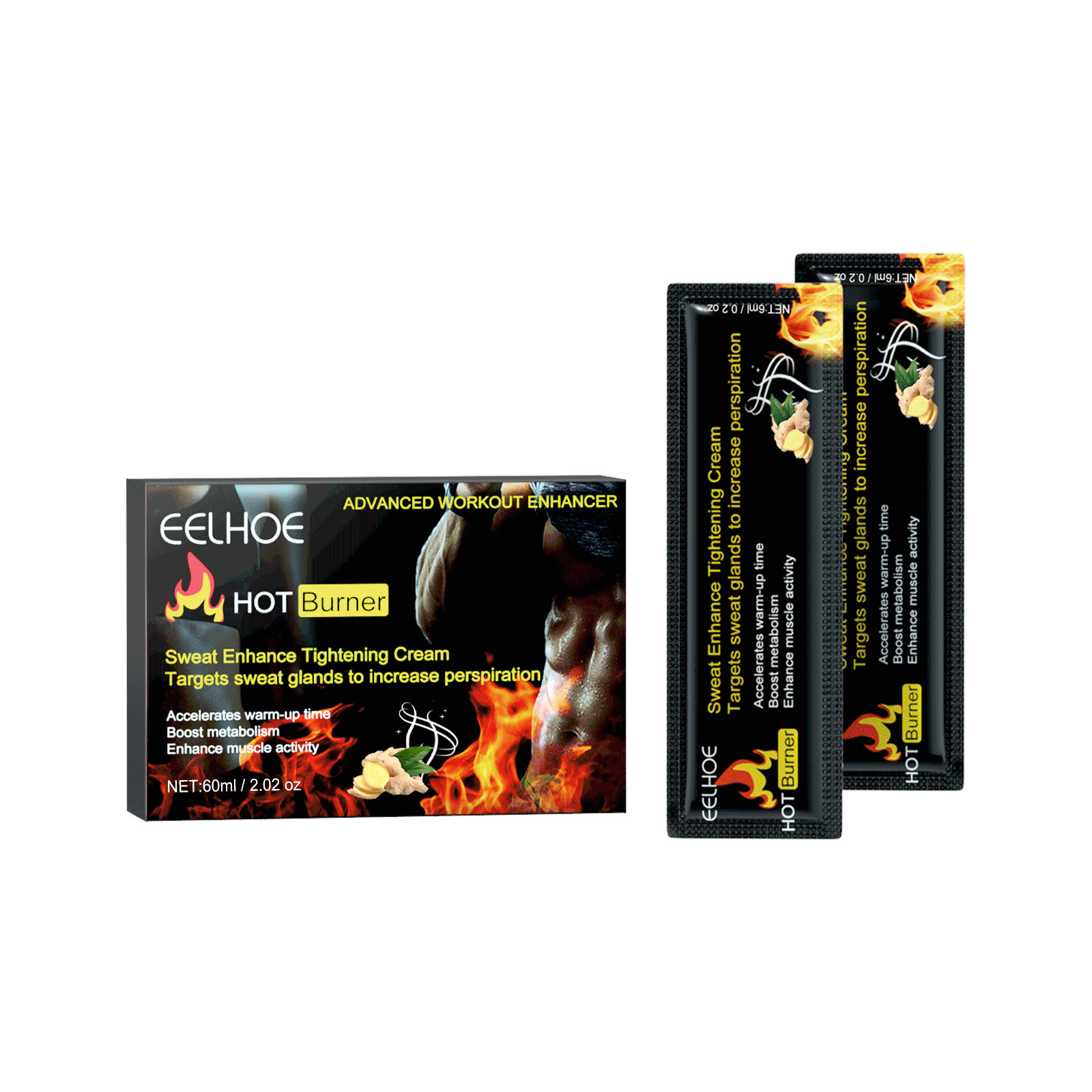 Crema reafirmante EELHOE Fitness Fortalecimiento de músculos abdominales y pectorales Moldeador_voghion.com