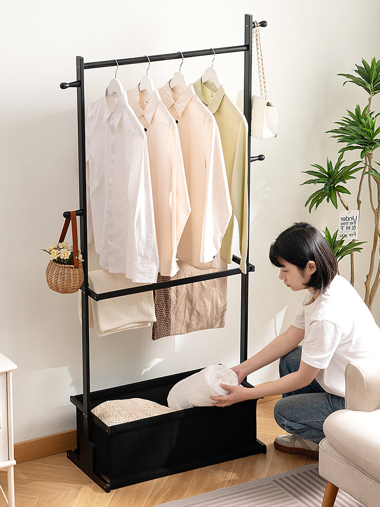 T -hanging rack floor -type cloak rack bedroom bedside bedside bedside -off clothes artifact wardrobe setting shelf to dry 2