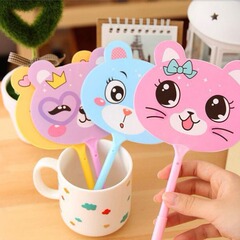 Korean stationery novelty ballpoint pen creative kitten fan pen oil pen primary school student gift advertising pen