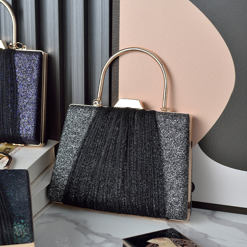 Bolso de noche de encaje transfronterizo avanzado bolso de noche púrpura bolso de mujer de moda brillante bolso de lentejuelas bolso de vestir Chaozhou fabricante