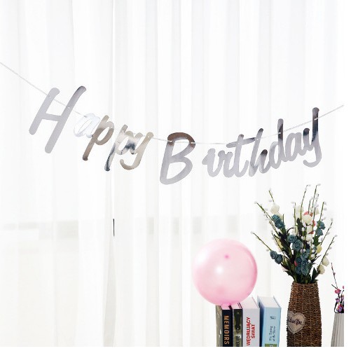 Bandera de fiesta de cumpleaños de bebé de un año de edad ins una pieza palabra Feliz cumpleaños tirar bandera