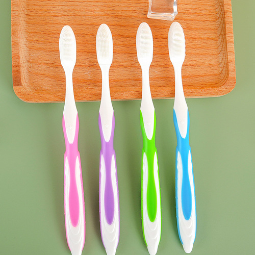 New Silicone Nano Soft Bristle Toothbrush Multi-Color Independent Dustproof Sheath Adult Gum Protector Manual Wholesale