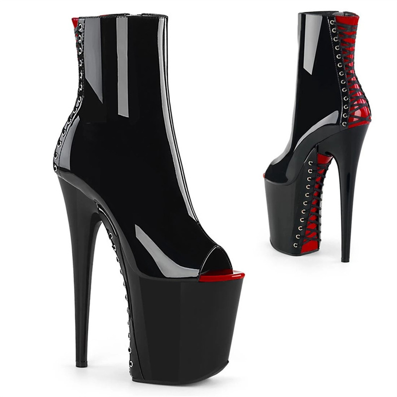 26cm Hate Sky High All-match Slim-fit Tall Slimming Ankle Boots Stiletto Heel Pole Dance Fun Internet Celebrity High Heels