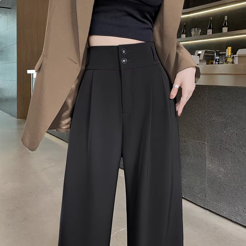 Women's High-End Drapey Suit Pants, Spring and Autumn Narrow Straight-Leg Pants for Petite Figures, 2026 New Summer Wide-Leg Pants