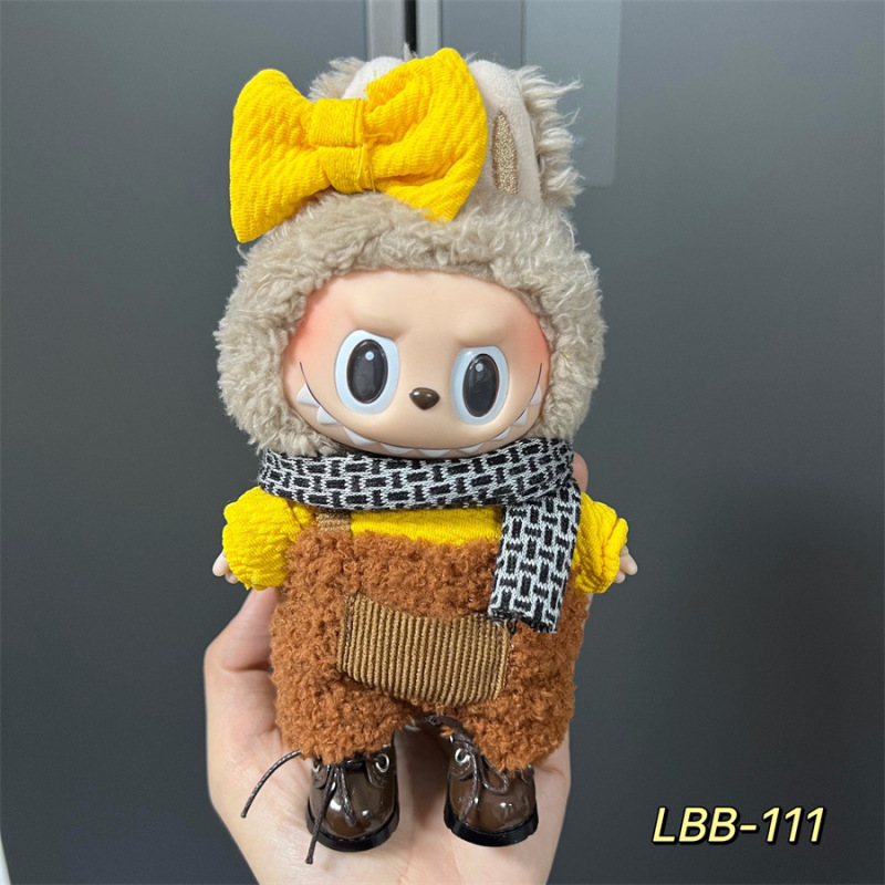 Labubu 着用可能なベビー服ビニールラブブ 17 センチメートル人形かわいいドレスアップカジュアルスーツスカートぬいぐるみ服|undefined