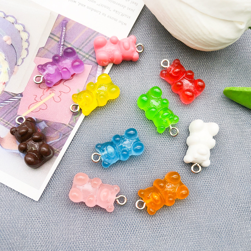 1 Piece Cartoon Style Cute Bear Alloy Resin Plating Pendant Jewelry Accessories display picture 1