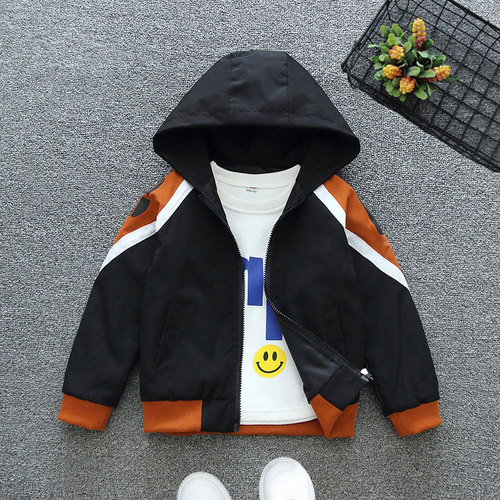 Boys' spring jacket 2024 new children's jacket hooded top spring and autumn handsome middle and large children's jacket