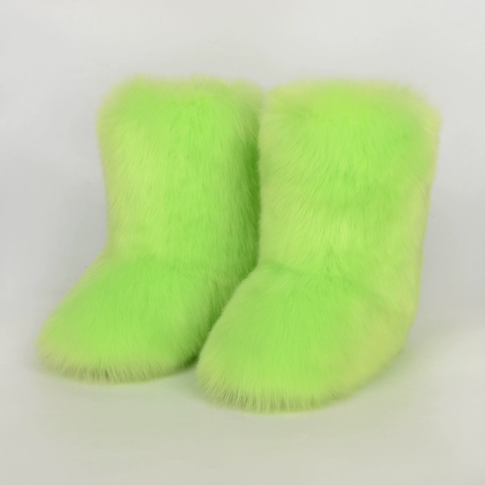 Mid‑calf warm boots, European style, high‑quality faux‑fur mid‑length, sizes 36–46