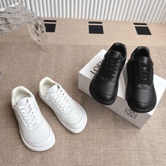 高品质！ 丑萌歪头真皮小白鞋女男女情侣款阿甘鞋系带休闲运动鞋