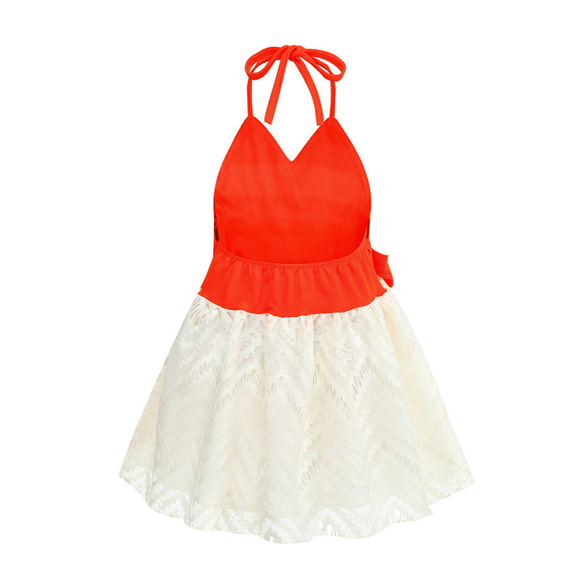 소녀의 저녁 원피스 공주 원피스 니트 넥 레이스 꽃 소녀 생일 파티 원피스 공주 원피스