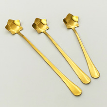 304不锈钢五角星勺家用调料勺调羹汤匙长柄冰勺甜品雪糕勺燕窝勺