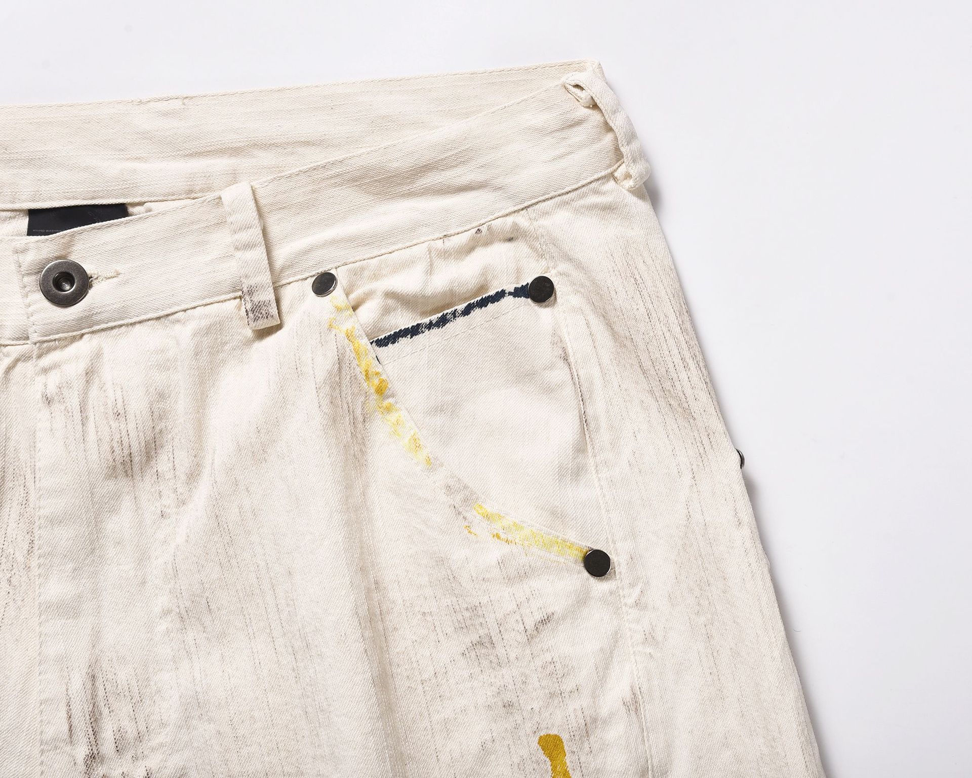 Men's Clothing high street washed loose wide leg 3 painter pants stacked jeans _voghion.com