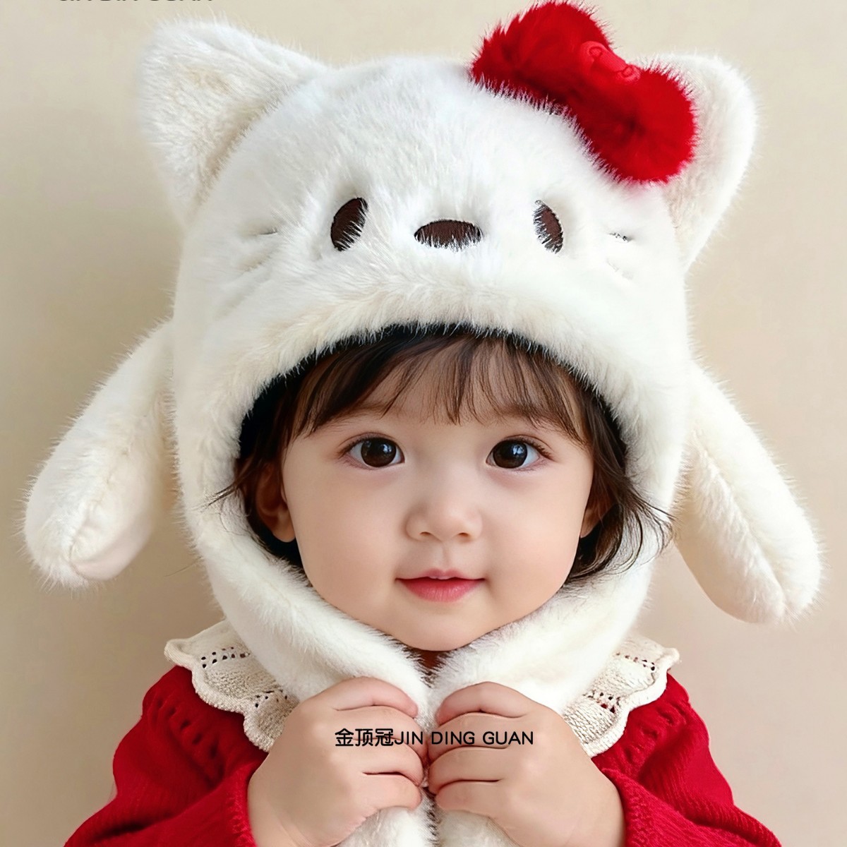 Sombreros infantiles otoño-invierno lindos niñas sombreros de niños turbanos de peluche caliente para mujeres tesoros gorras de protección de orejas image 4