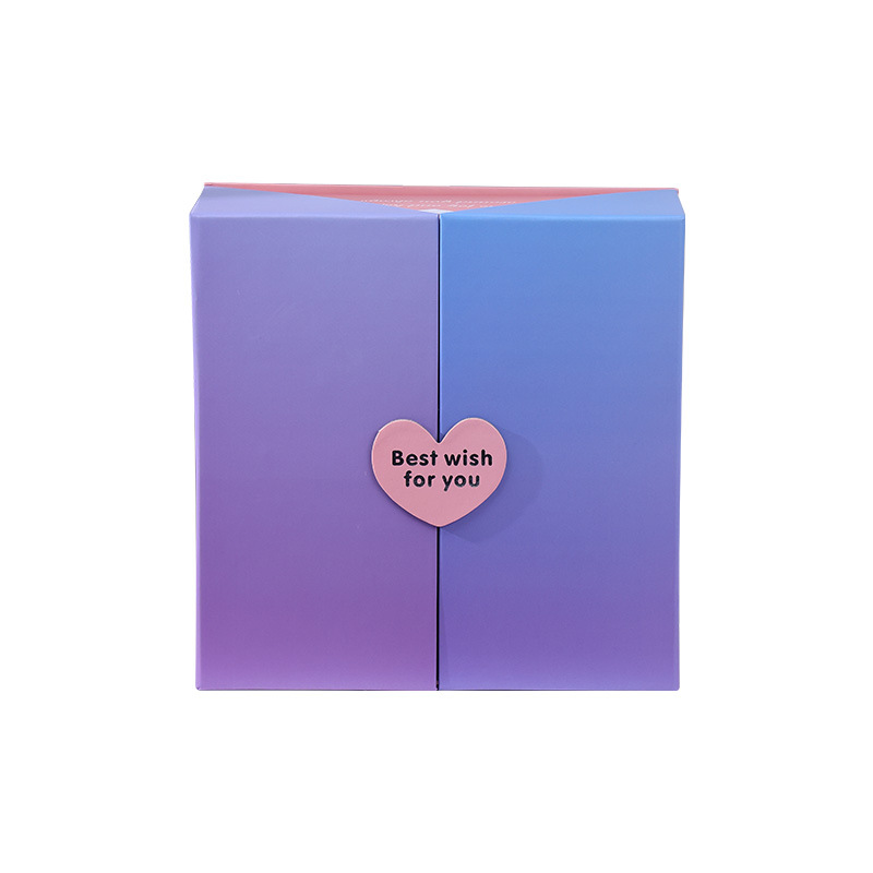 Caja de regalo en forma de corazón con degradado de colores para el Día de San Valentín, caja de embalaje cosmético de alta gama, caja de regalo para damas de honor de boda, caja vacía.
