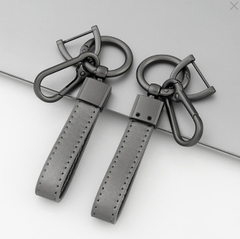 新款汽车钥匙绳扣钛金灰色菱形金属扣子圆环绳扣钥匙扣钥匙链