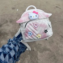 HelloKitty扎染绣线双肩包女2023新款y2k百搭迷你单肩包果冻包