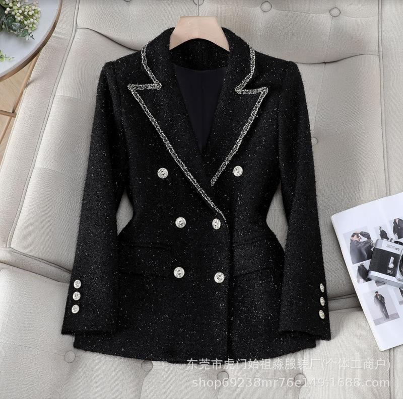 2026 Autumn/Winter Cross-Border Tweed Elegant Women's Blazer, Foreign Trade Wholesale, New Design Fashionable Lapel Blazer 2026 Autumn/Winter Cross-Border Tweed Elegant Women's Blazer, Foreign Trade Wholesale, New Design Fashionable Lapel Blazer