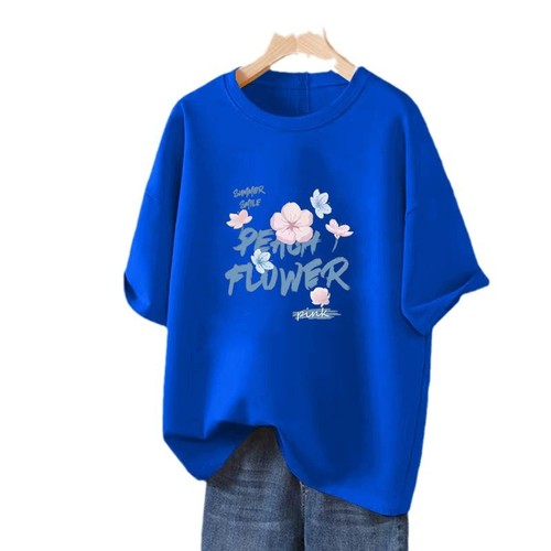 Women's Loose Fit Short Sleeve T-Shirt 100% Cotton New Style Versatile Fashion Casual Daily Commute Top Ins