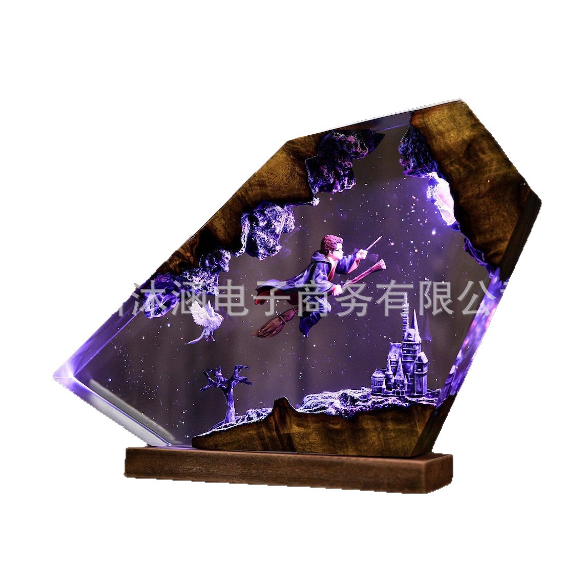 Harry Potter Hogwarts Castle Flying Sky Broom Hedwig Epoxy Night Light Headlight Atmosphere