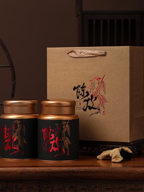 Embalaje de té de cáscara de naranja de Xinhui, almacenamiento de estaño sellado, lata de hierro circular, lata vacía