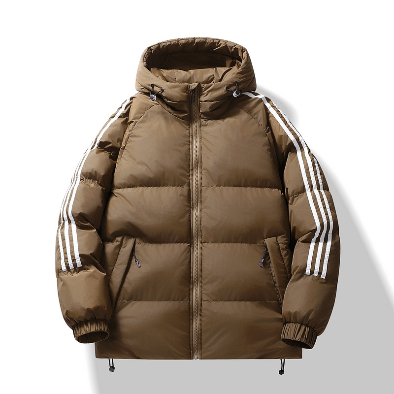 Tres barras transfronterizas chaqueta de algodón de pluma para hombres chaqueta de algodón con capuzas gruesa para hombres invierno calentamiento de algodón frío ropa de pan casual