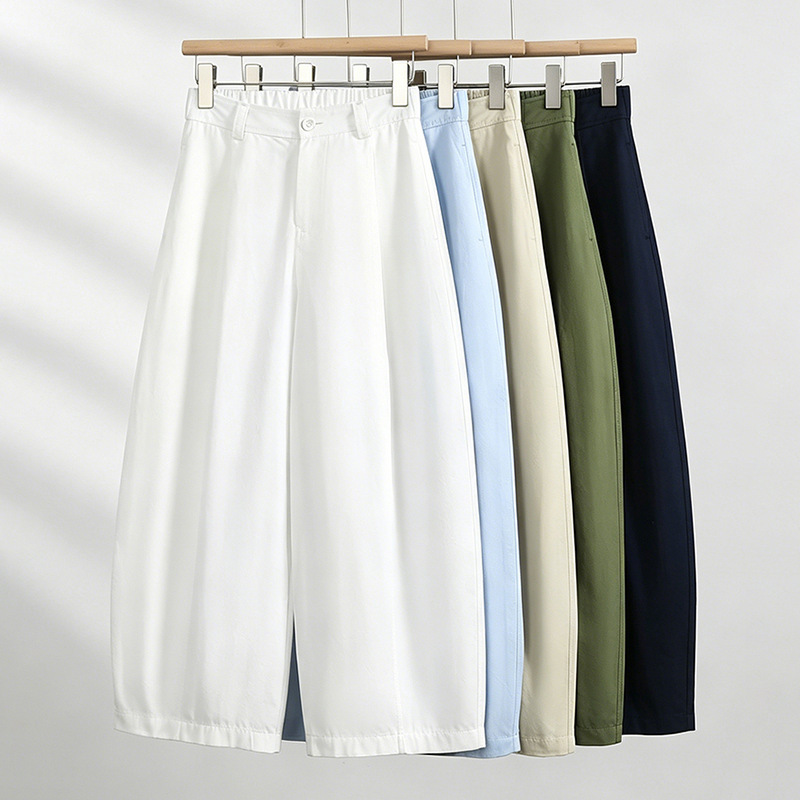 Washed Cotton Wide-Leg Cropped Pants for Women, Summer Thin Style, Fashionable and High-End, Loose and Lazy Style Balloon Pants Washed Cotton Wide-Leg Cropped Pants for Women, Summer Thin Style, Fashionable and High-End, Loose and Lazy Style Balloon Pants