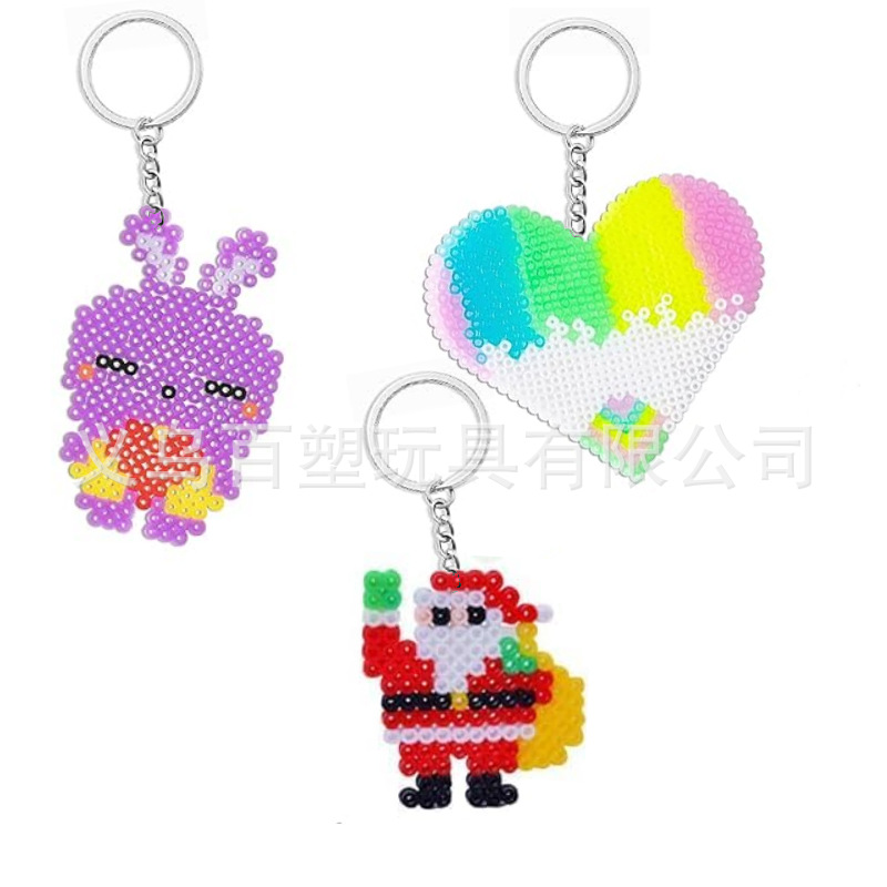 Rompecabezas y guisantes Clip de plástico Llavero Accesorios de cordón de papel caliente Accesorios de juguete educativo de bricolaje hechos a mano para niños